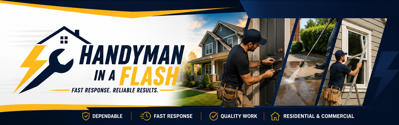 Handyman in a Flash — Fast Response. Reliable Results. Dependable, fast response, quality work, residential & commercial.